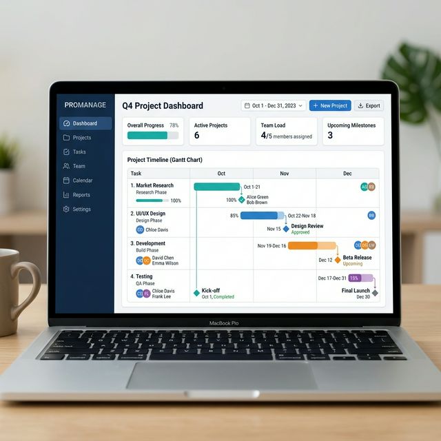 Dashboard quản lý dự án với Gantt chart
