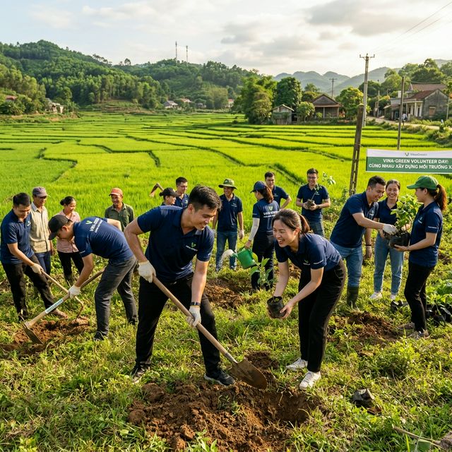 Đội ngũ DN tham gia trồng cây cộng đồng