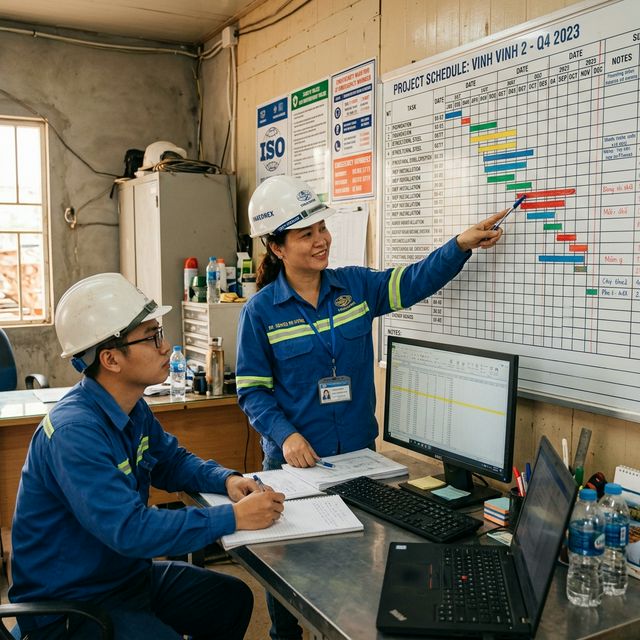 Quản lý tiến độ dự án tại văn phòng công trường